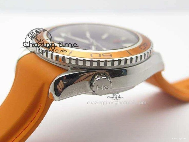 0516 Breathable Planet Ocean SS Bp Maker 45mm Orange Bezel On Orange Rubber Strap A 8221